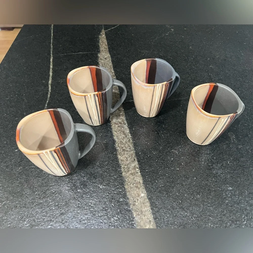 Better Homes and Gardens Stripped Ceramic Painted Coffee Mug - Picture 3 of 6